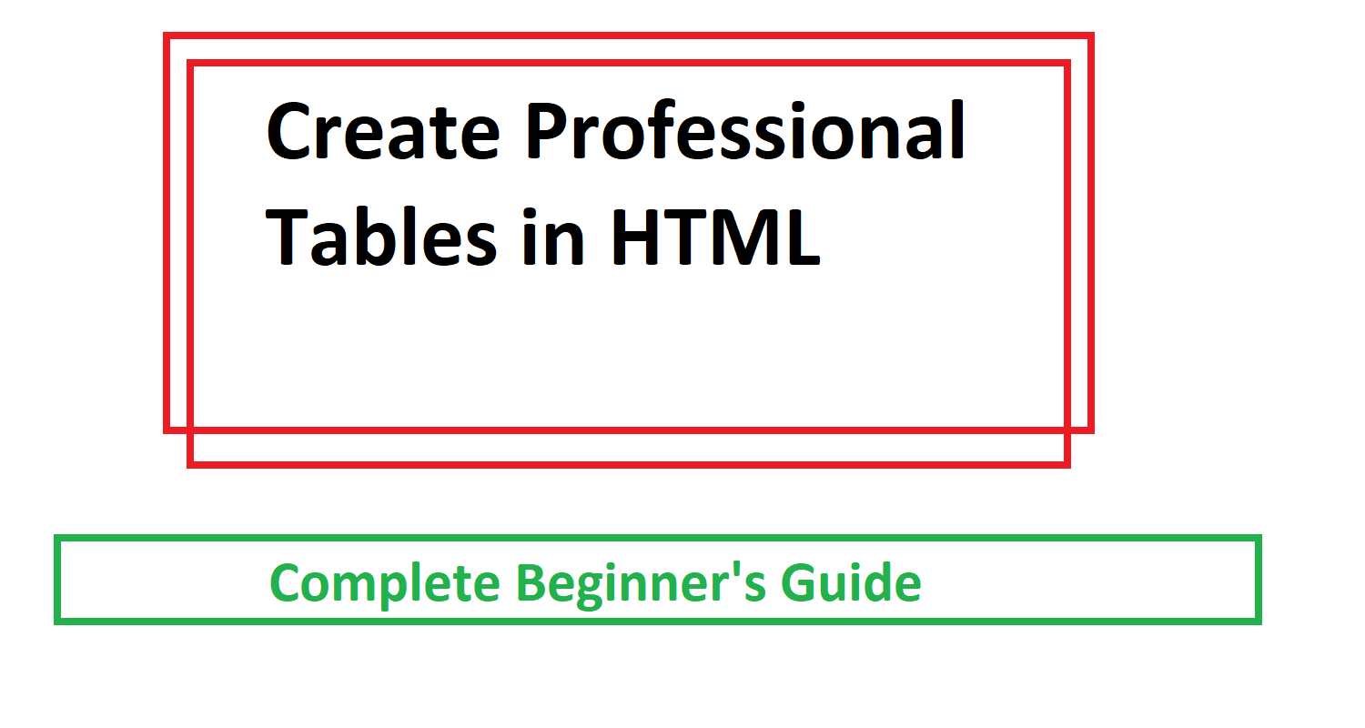 HTML Tables – Create Professional Tables in HTML (Complete Beginner's Guide)